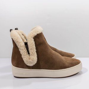 ashlyn embossed logo leather platform sneaker